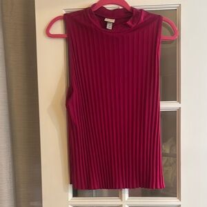 A new day fuschia Ribbed Tank Top with High Neckline